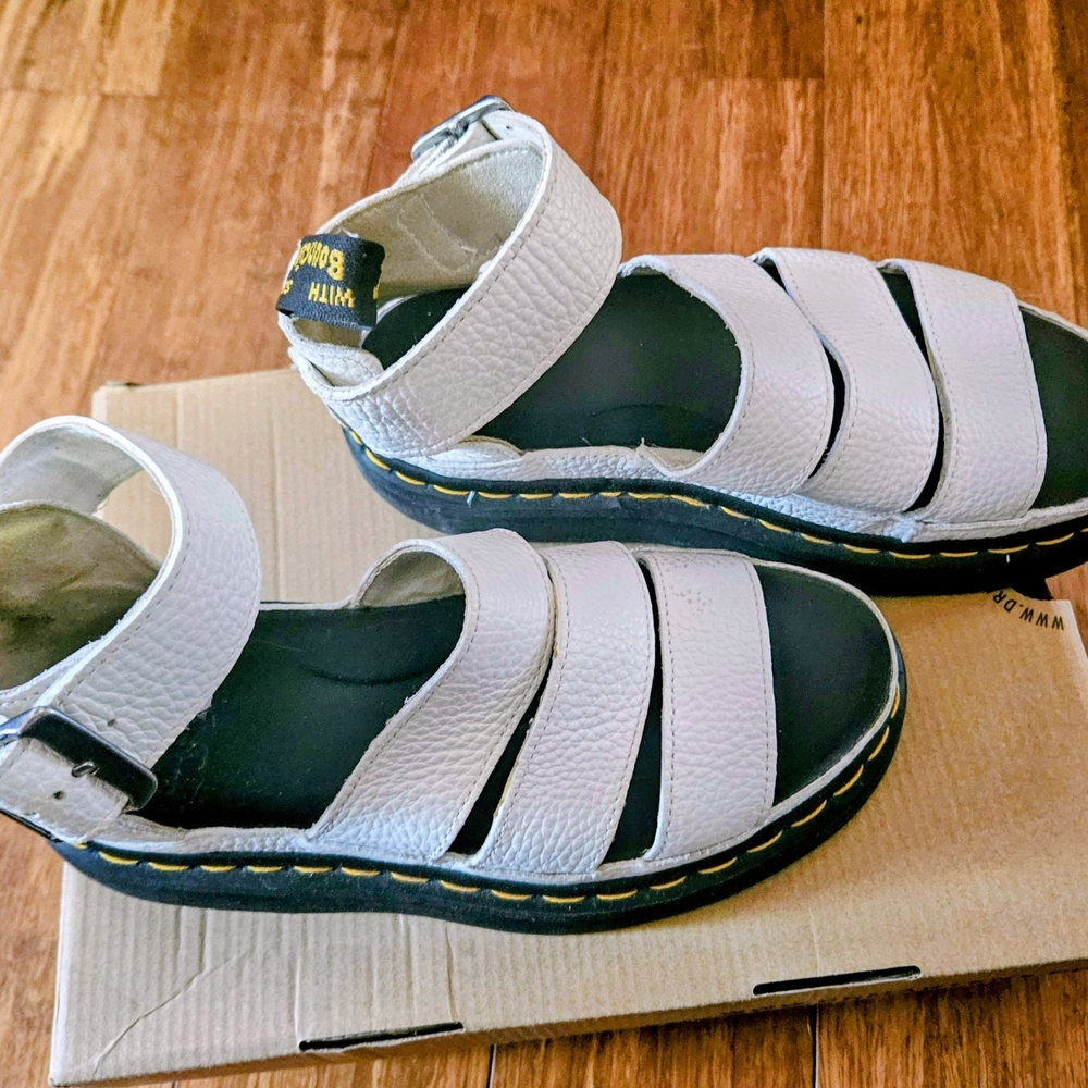 Dr. Martens White Leather Sandals